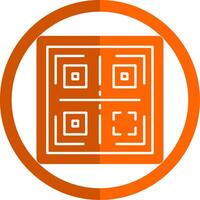 QR Glyph Orange Circle Icon vector