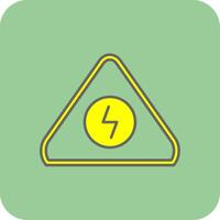 Electrical Danger Sign Filled Yellow Icon vector