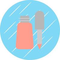 Eyeliner Flat Blue Circle Icon vector