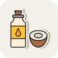 Coconut Oil Line Filled White Shadow Icon vector