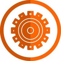 Setting Glyph Orange Circle Icon vector