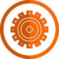 ajuste glifo naranja circulo icono vector