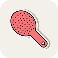 Hair Brush Line Filled White Shadow Icon vector