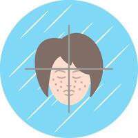 Face Treatment Flat Blue Circle Icon vector