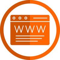 Browser Glyph Orange Circle Icon vector