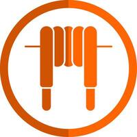 Inductor Glyph Orange Circle Icon vector