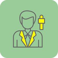 Journalist Filled Yellow Icon vector