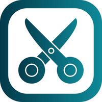 Scissors Glyph Gradient Round Corner Icon vector