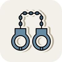 Handcuffs Line Filled White Shadow Icon vector