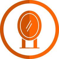 Mirror Glyph Orange Circle Icon vector