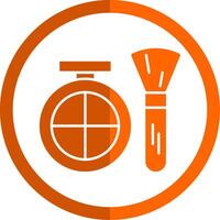 Bronzer Glyph Orange Circle Icon vector