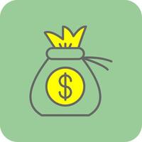 Money Bag Filled Yellow Icon vector