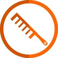 Hair Comb Glyph Orange Circle Icon vector