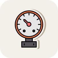 Gauge Line Filled White Shadow Icon vector