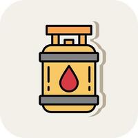 Propane Line Filled White Shadow Icon vector