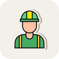 Engineer Line Filled White Shadow Icon vector