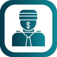 Bribe Glyph Gradient Round Corner Icon vector
