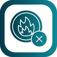 No Fire Glyph Gradient Round Corner Icon vector