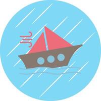 Shipwreck Flat Blue Circle Icon vector