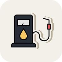 Gas Pump Line Filled White Shadow Icon vector