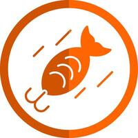 Bait Glyph Orange Circle Icon vector