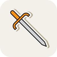 Cutlass Line Filled White Shadow Icon vector