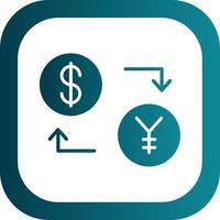 Exchange Glyph Gradient Round Corner Icon vector