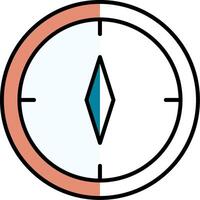 Compass Filled Half Cut Icon vector