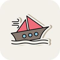 Shipwreck Line Filled White Shadow Icon vector