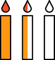 Candle Filled Half Cut Icon vector