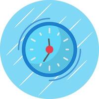 Clock Flat Blue Circle Icon vector