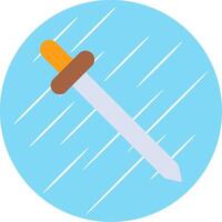 Saber Flat Blue Circle Icon vector