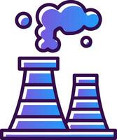 Air Pollution Gradient Filled Icon vector
