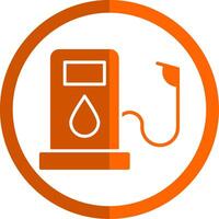 Oil Glyph Orange Circle Icon vector