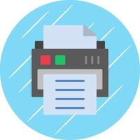 Printer Flat Blue Circle Icon vector