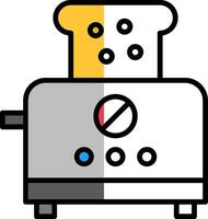 Toaster Filled Half Cut Icon vector