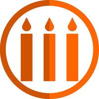 Candle Glyph Orange Circle Icon vector