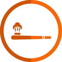 de fumar tubo glifo naranja circulo icono vector