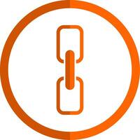 Chain Glyph Orange Circle Icon vector