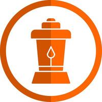 Lantern Glyph Orange Circle Icon vector