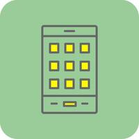 Mobile Phone Filled Yellow Icon vector