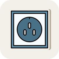 Socket Line Filled White Shadow Icon vector