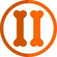 Bones Glyph Orange Circle Icon vector
