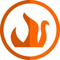 Kraken Glyph Orange Circle Icon vector