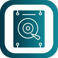 Hard Disk Glyph Gradient Round Corner Icon vector