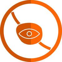 Eyepatch Glyph Orange Circle Icon vector