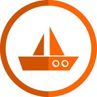 Boat Glyph Orange Circle Icon vector