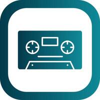 Cassette Glyph Gradient Round Corner Icon vector