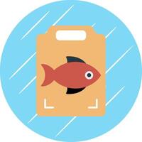 Fish Cooking Flat Blue Circle Icon vector