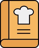 cocinar libro línea lleno blanco sombra icono vector